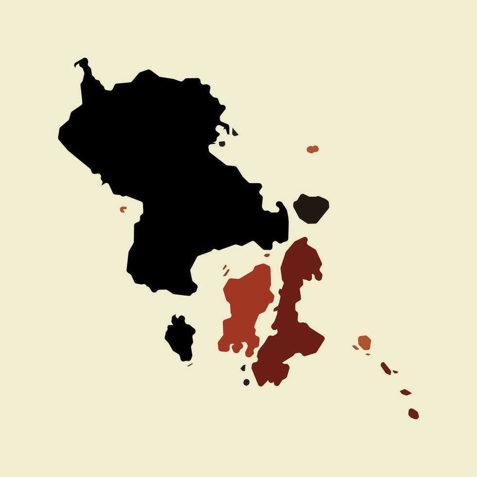 Süd-Ost Sulawesi Karte modern kreativ Design vektor
