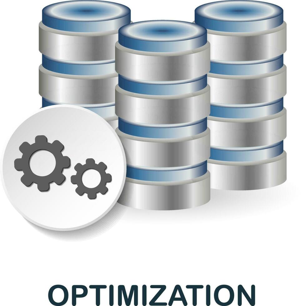 Optimierung Symbol. 3d Illustration von Daten Wissenschaft Sammlung. kreativ Optimierung 3d Symbol zum Netz Design, Vorlagen, Infografiken und Mehr vektor