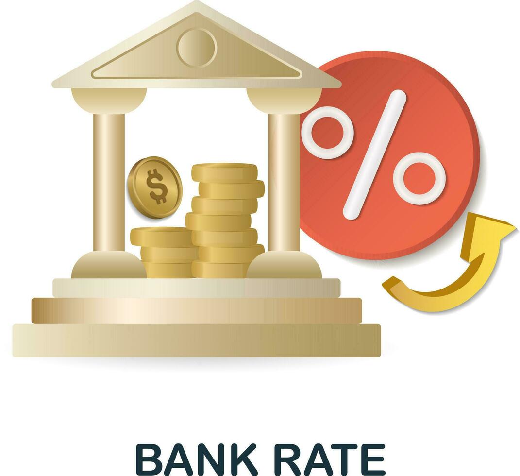 Bank Bewertung Symbol. 3d Illustration von wirtschaftlich Sammlung. kreativ Bank Bewertung 3d Symbol zum Netz Design, Vorlagen, Infografiken und Mehr vektor