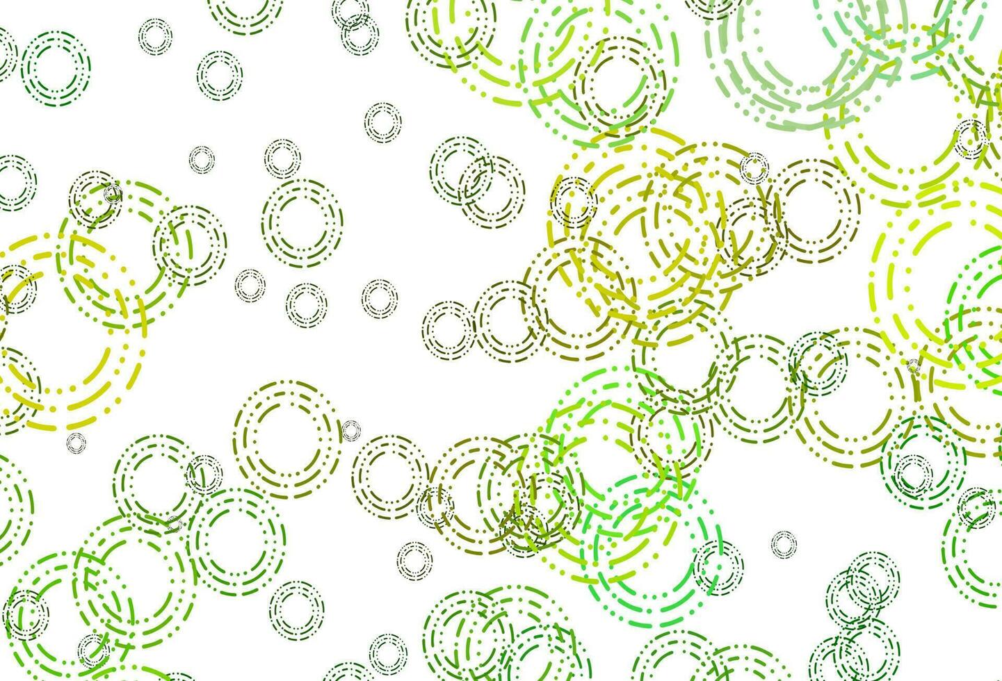 hellgrüner, gelber Vektorhintergrund mit Blasen. vektor