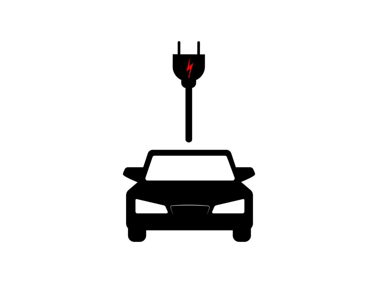 vektor illustration av elektrisk driven bil och laddning punkt ikoner stil.