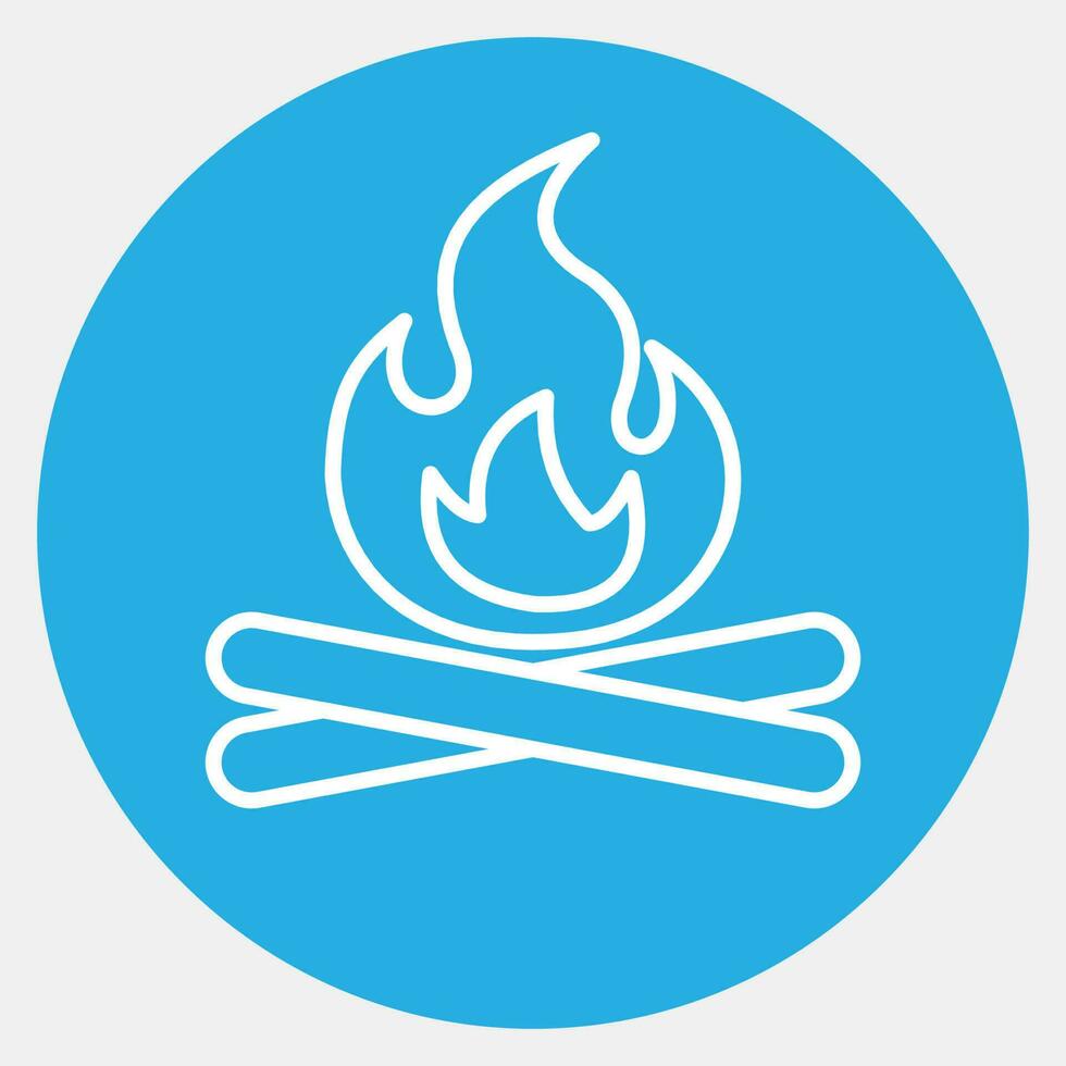 Symbol Lagerfeuer. Camping und Abenteuer Elemente. Symbole im Blau runden Stil. gut zum Drucke, Poster, Logo, Werbung, Infografiken, usw. vektor