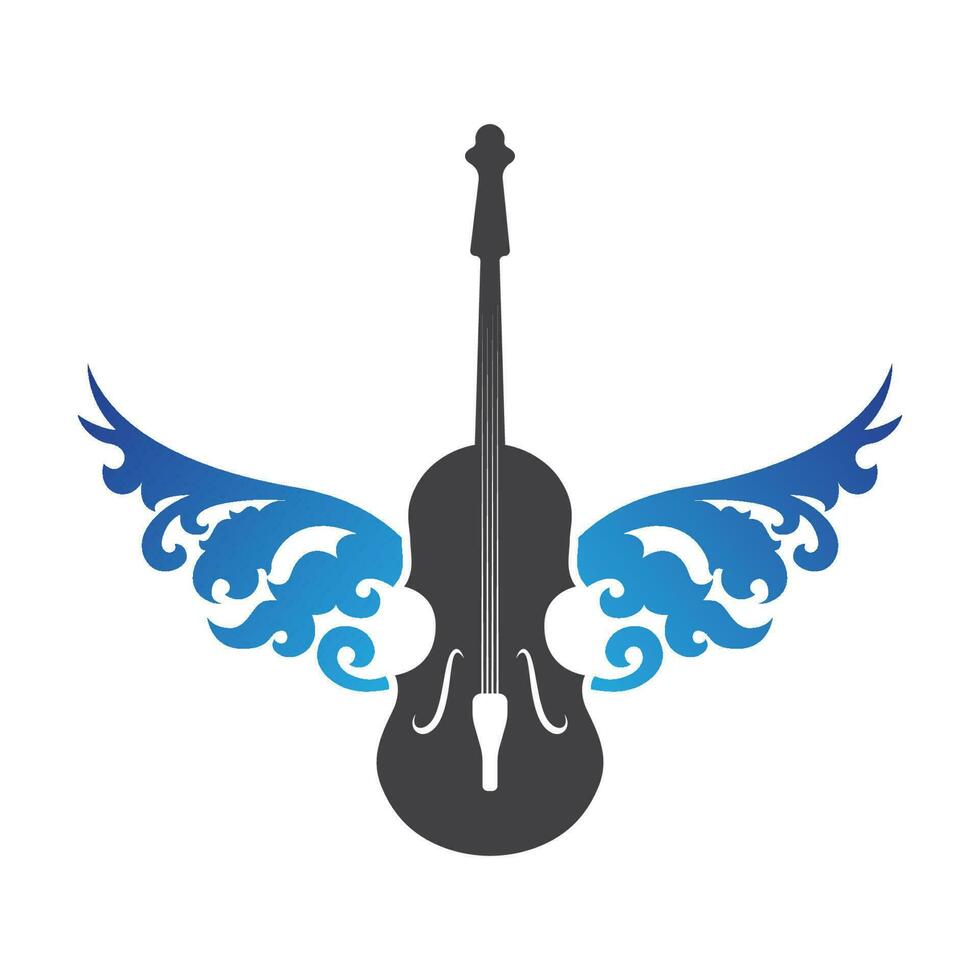 fiol altfiol fiol cello bas kontrabas musik instrument silhuett logotyp design inspiration vektor