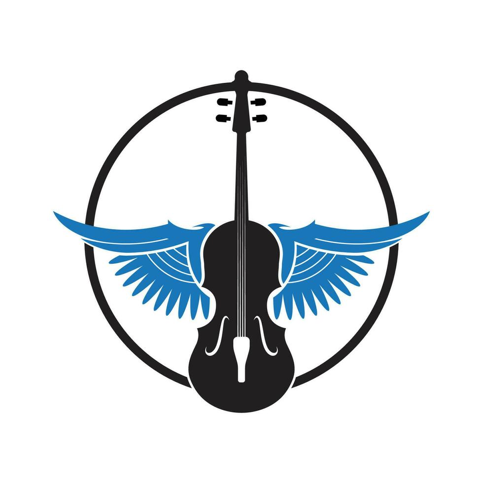 fiol altfiol fiol cello bas kontrabas musik instrument silhuett logotyp design inspiration vektor