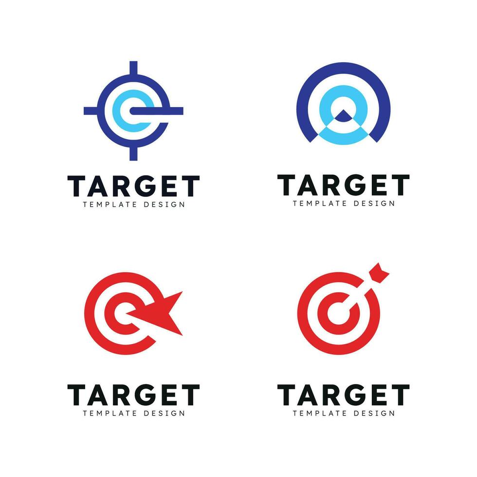 mål logotyp pil riktning, cirkel mål vektor illustration