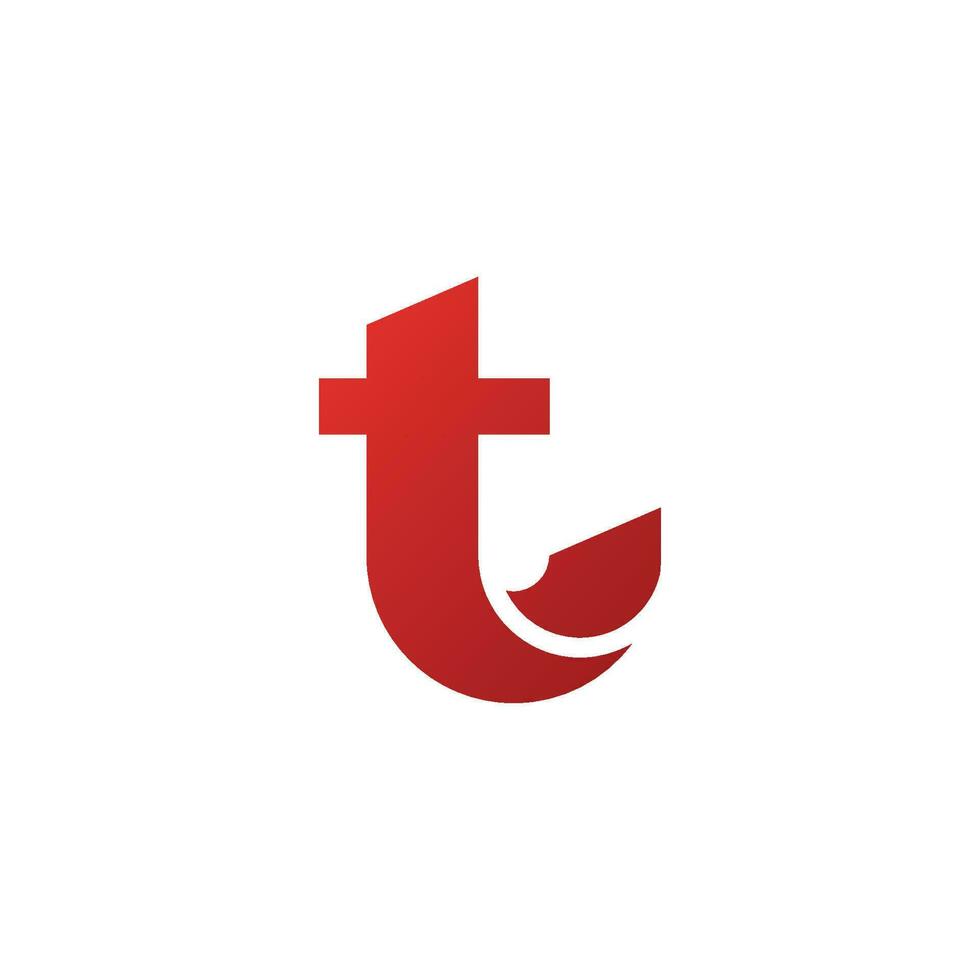 bokstaven t logotyp ikon formgivningsmall vektor