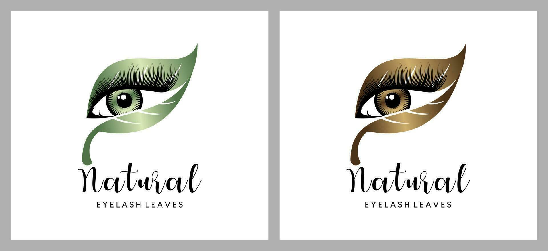 ren naturlig blad ögonhår logotyp design, kreativ begrepp ögonhår förlängning logotyp vektor illustration