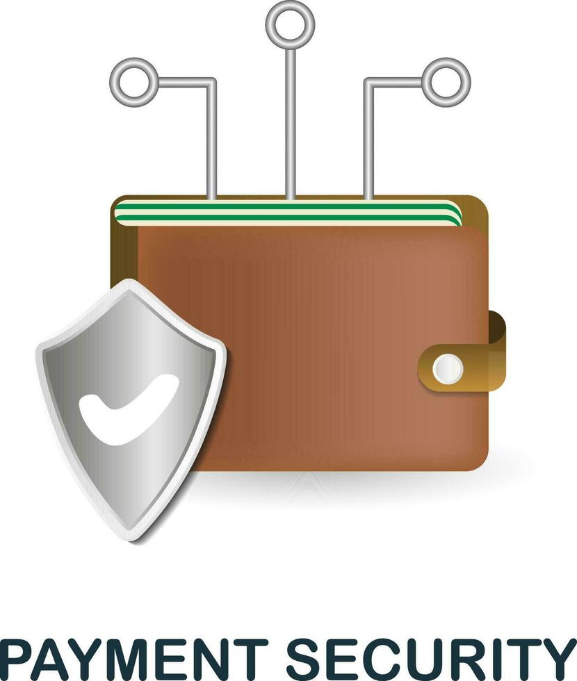 Zahlung Sicherheit Symbol. 3d Illustration von Finanzen Verwaltung Sammlung. kreativ Zahlung Sicherheit 3d Symbol zum Netz Design, Vorlagen, Infografiken und Mehr vektor