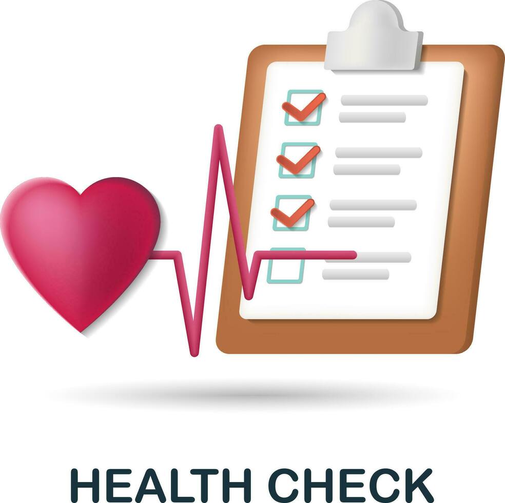 hälsa kolla upp ikon. 3d illustration från hälsa kolla upp samling. kreativ hälsa kolla upp 3d ikon för webb design, mallar, infographics och Mer vektor