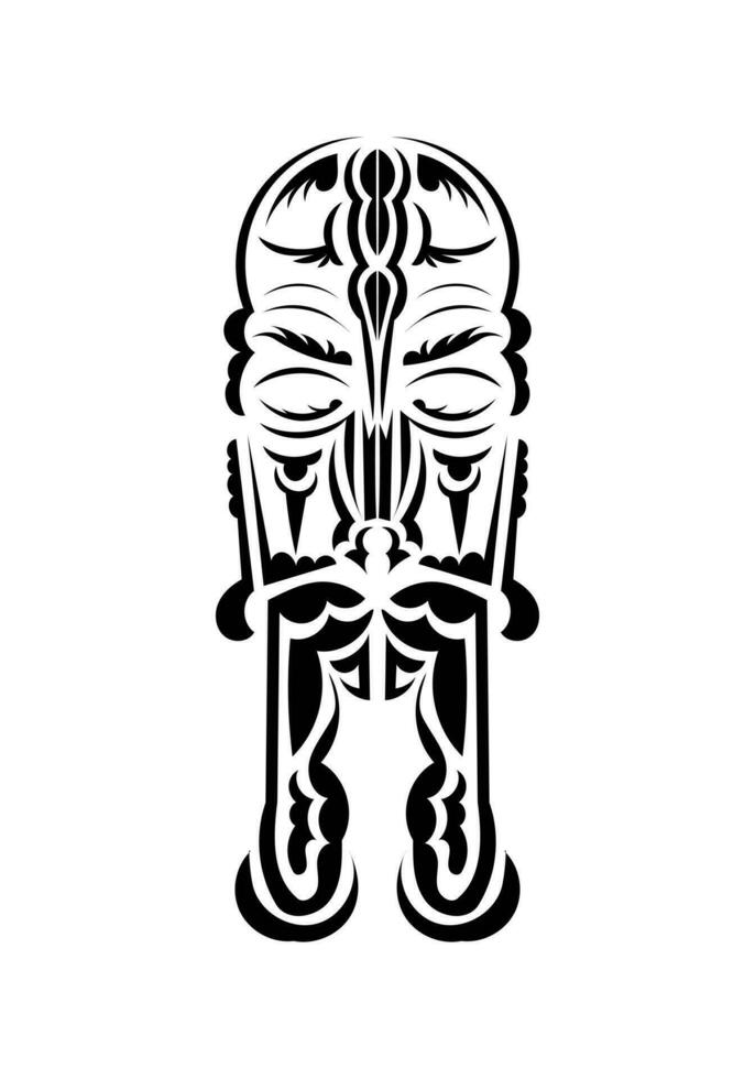 Maori Stil Gesicht. tätowieren Muster. isoliert. Vektor Illustration.