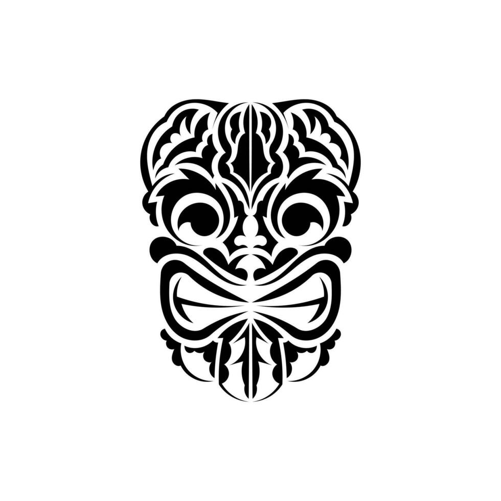 Stammes- Maske. traditionell Totem Symbol. einfach Stil. Vektor Illustration isoliert auf Weiß Hintergrund.