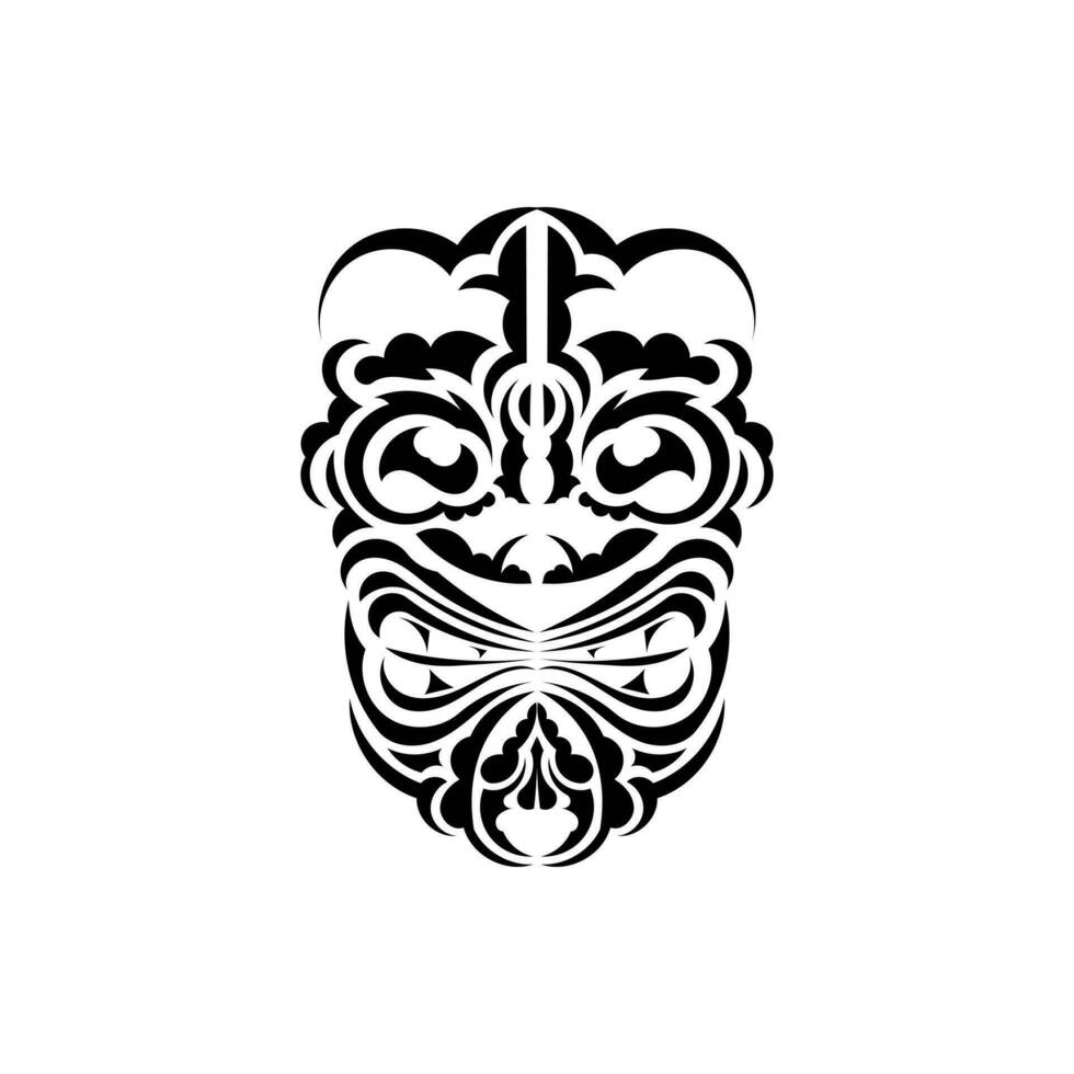 mönster mask. svart tatuering i de stil av de gammal stammar. maori stil. vektor över vit bakgrund.