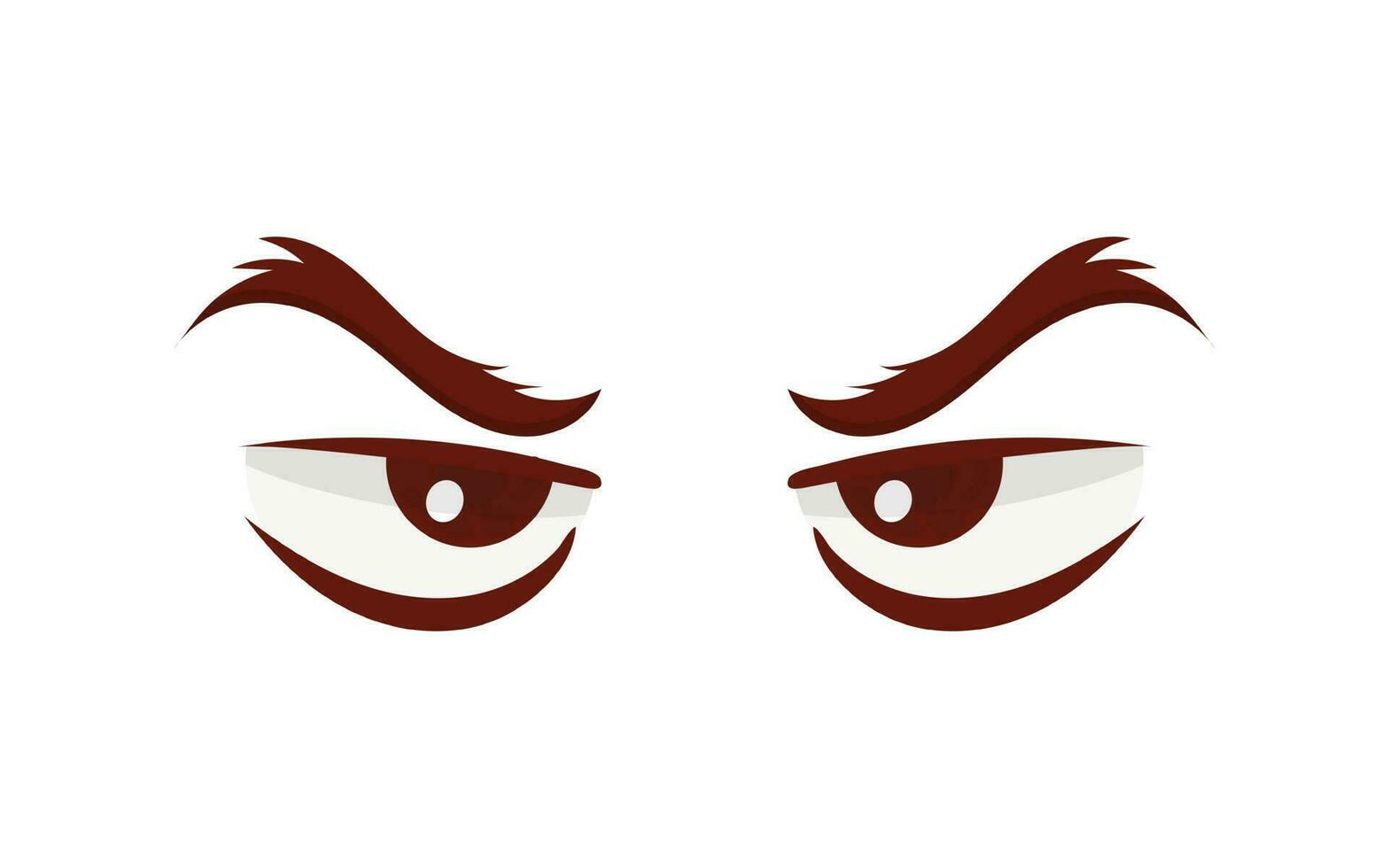 arg tecknad serie ögon. vektor illustration