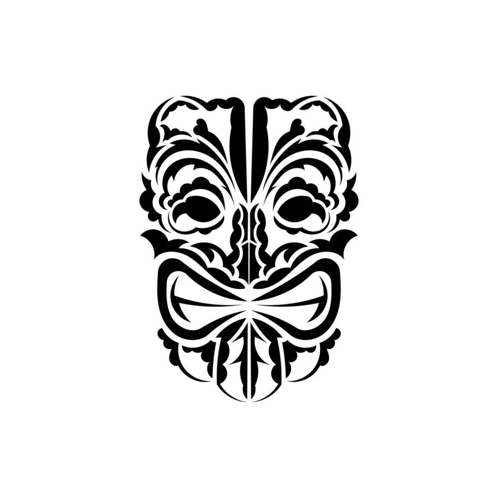 mönster mask. traditionell totem symbol. polynesisk stil. vektor över vit bakgrund.