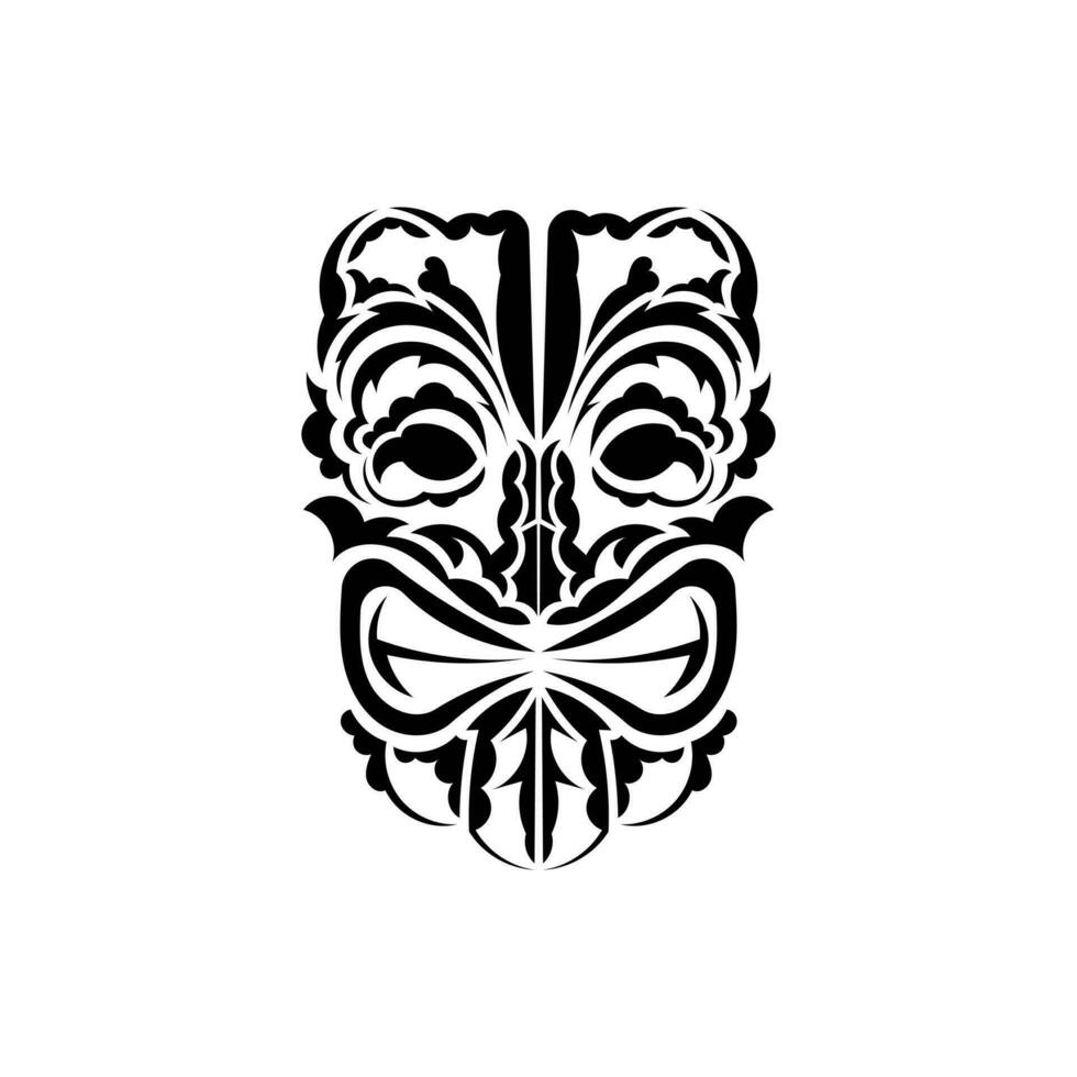 Muster Maske. traditionell Totem Symbol. polynesisch Stil. Vektor Über Weiß Hintergrund.