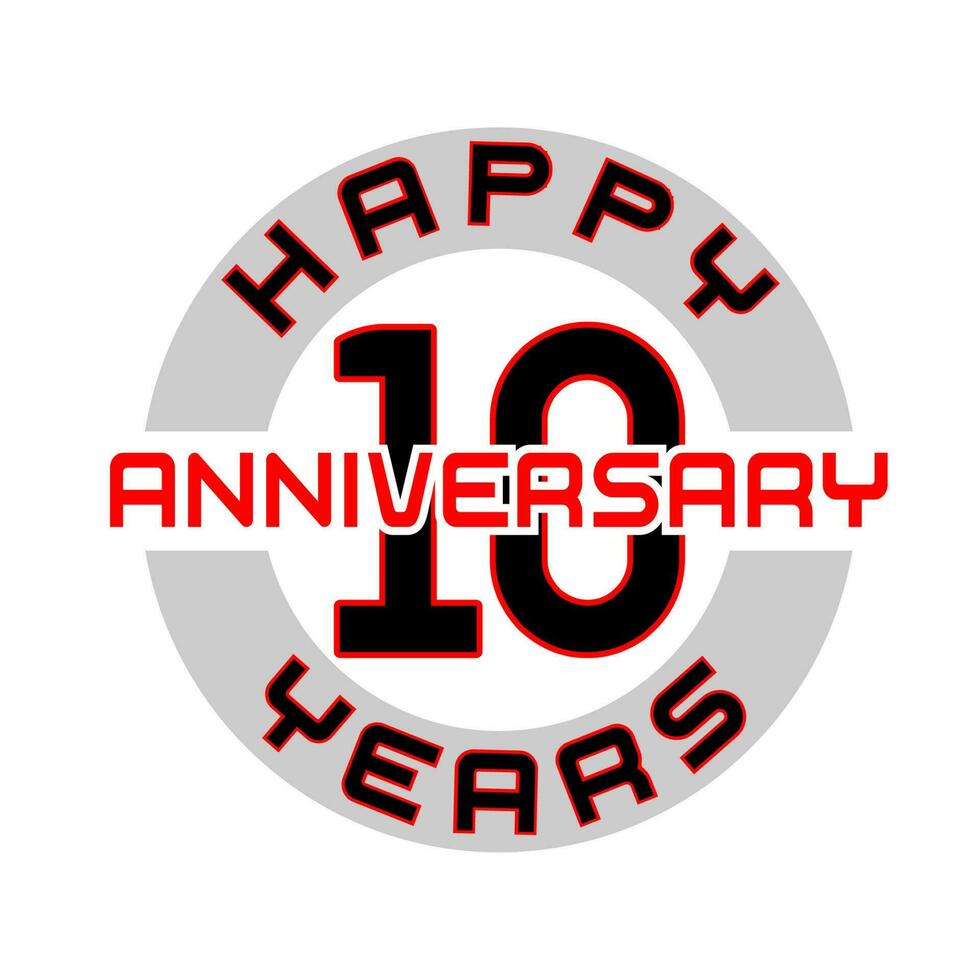 10 år årsdag vektor ikon, 10:e årsdag eller årsdag logotyp märka. vektor illustration.