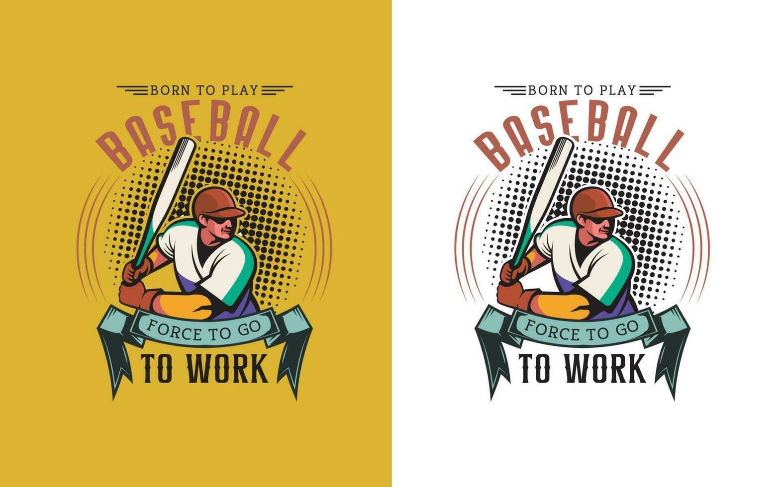 baseboll t-shirt design med illustration av baseboll spelare vektor