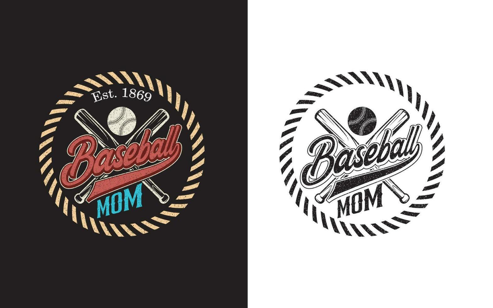 Baseball Mama Logo Design mit Illustration von Baseball vektor
