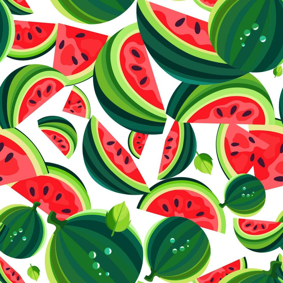 vattenmelon seamless mönster. vektor illustration