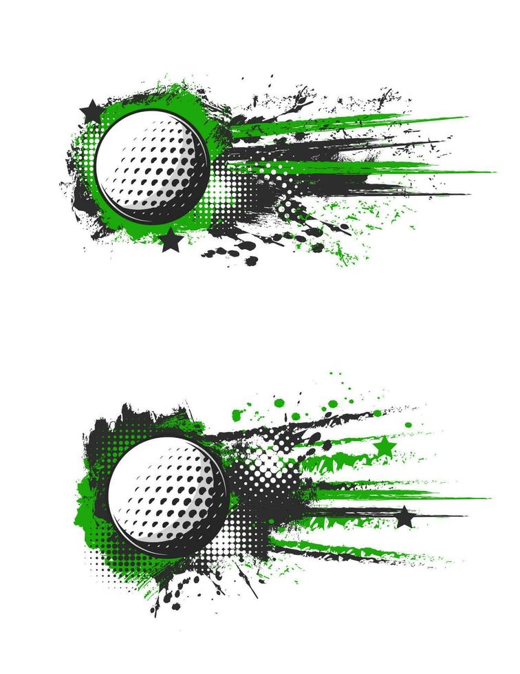 Golf Sport Ball Grunge Banner mit Farbe spritzt vektor