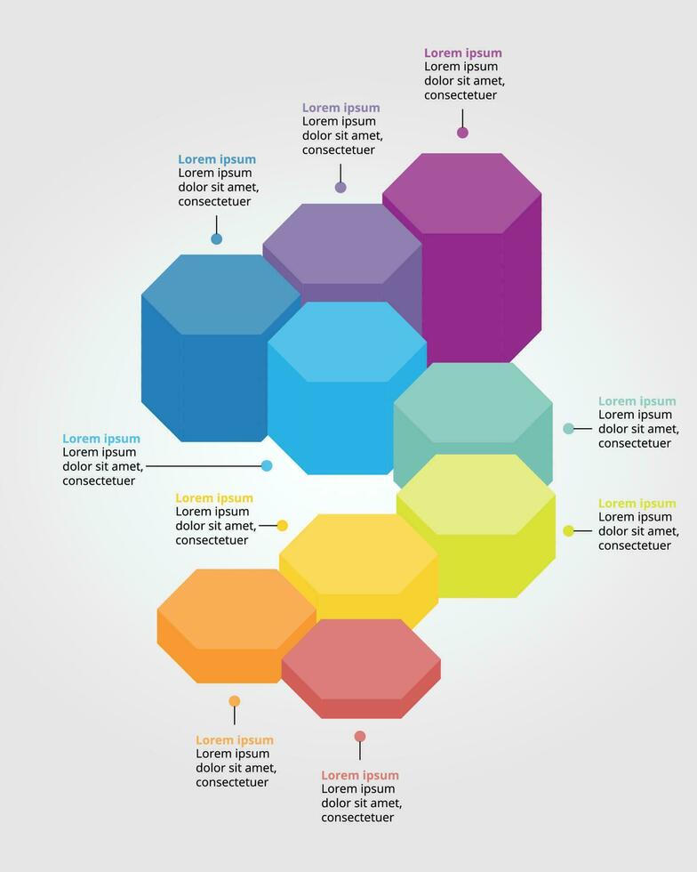 tidslinje med siffra mall för infographic presentation mall med 9 element för baner vektor