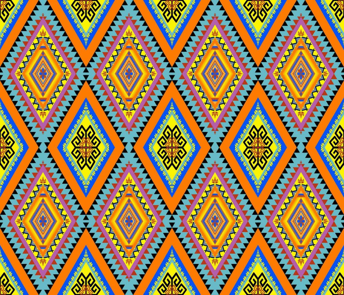 etnisk folk geometrisk sömlös mönster i färgrik vektor