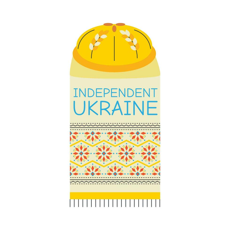 ukrainska palyanitsa på ett broderad handduk. ukrainska symboler. vektor