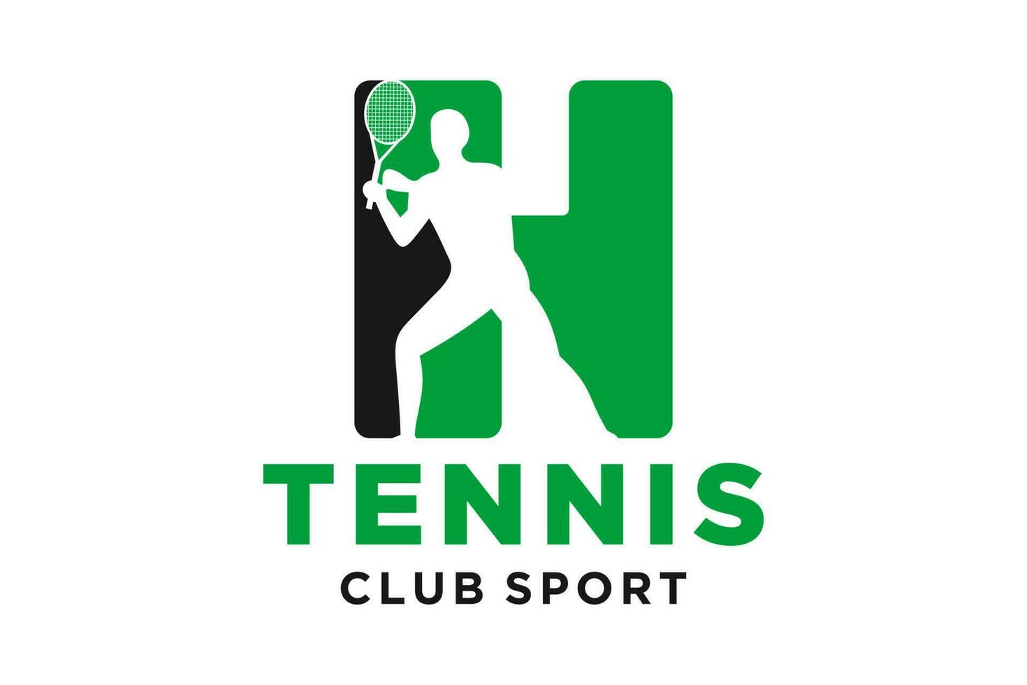 Vektor Initialen Brief h mit Tennis kreativ geometrisch modern Logo Design.