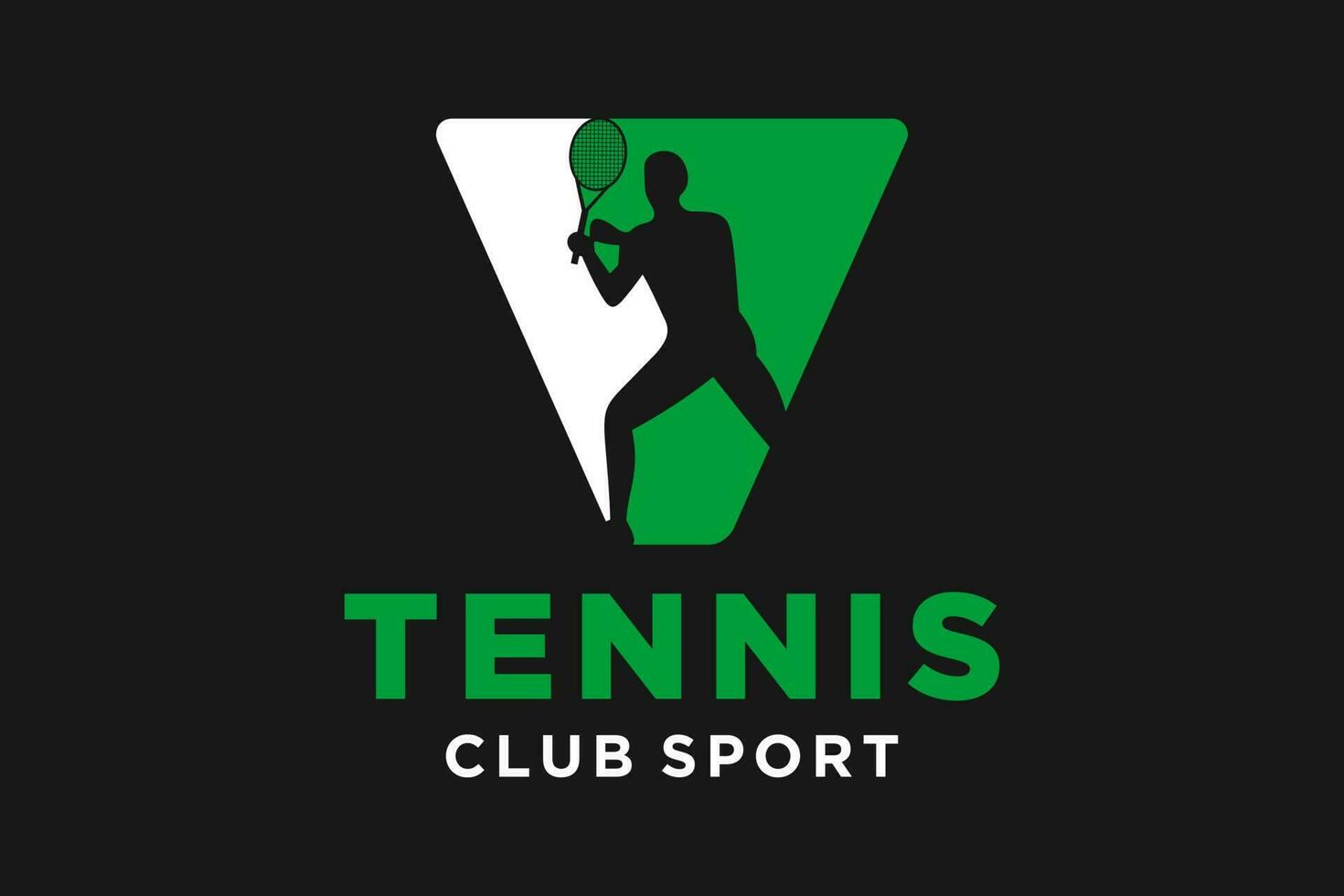 Vektor Initialen Brief v mit Tennis kreativ geometrisch modern Logo Design.