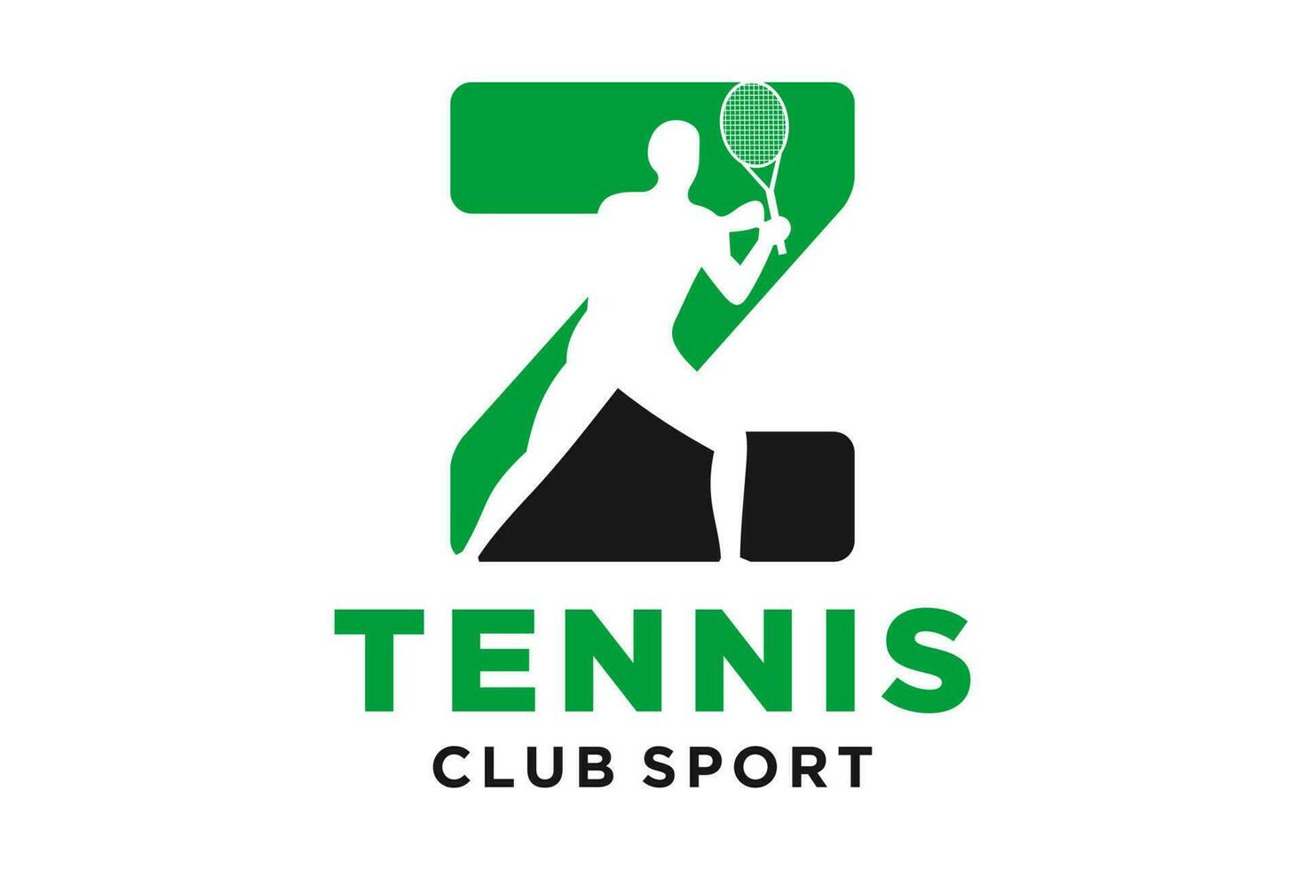 Vektor Initialen Brief z mit Tennis kreativ geometrisch modern Logo Design.
