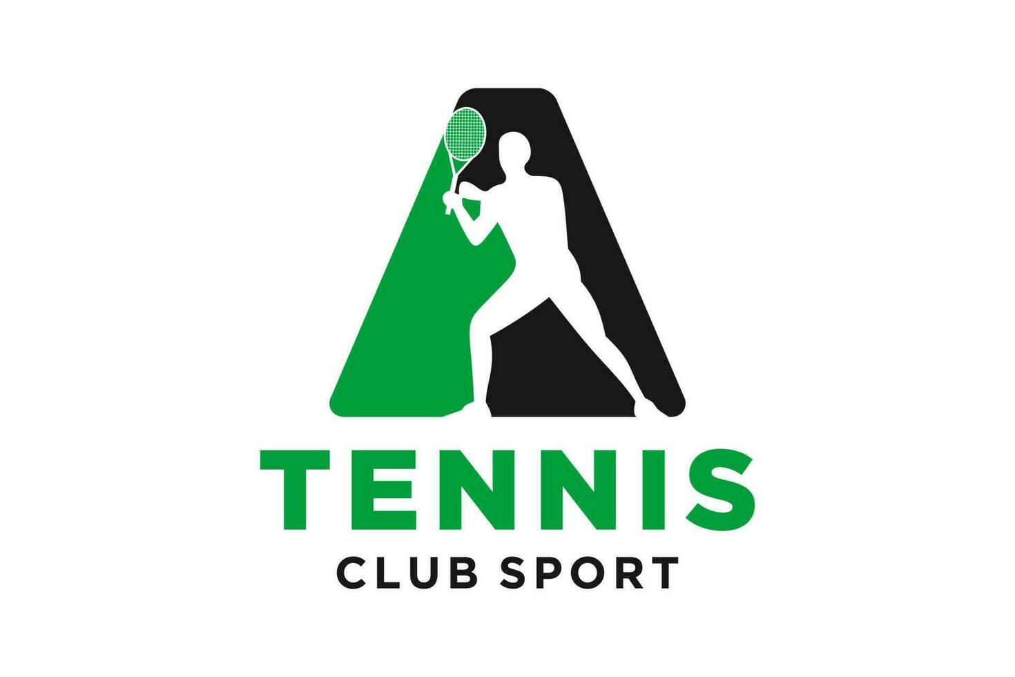 Vektor Initialen Brief ein mit Tennis kreativ geometrisch modern Logo Design.