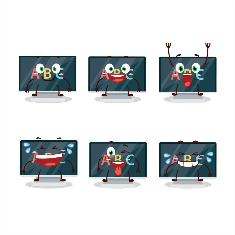 tecknad serie karaktär av alfabet på övervaka med leende uttryck vektor