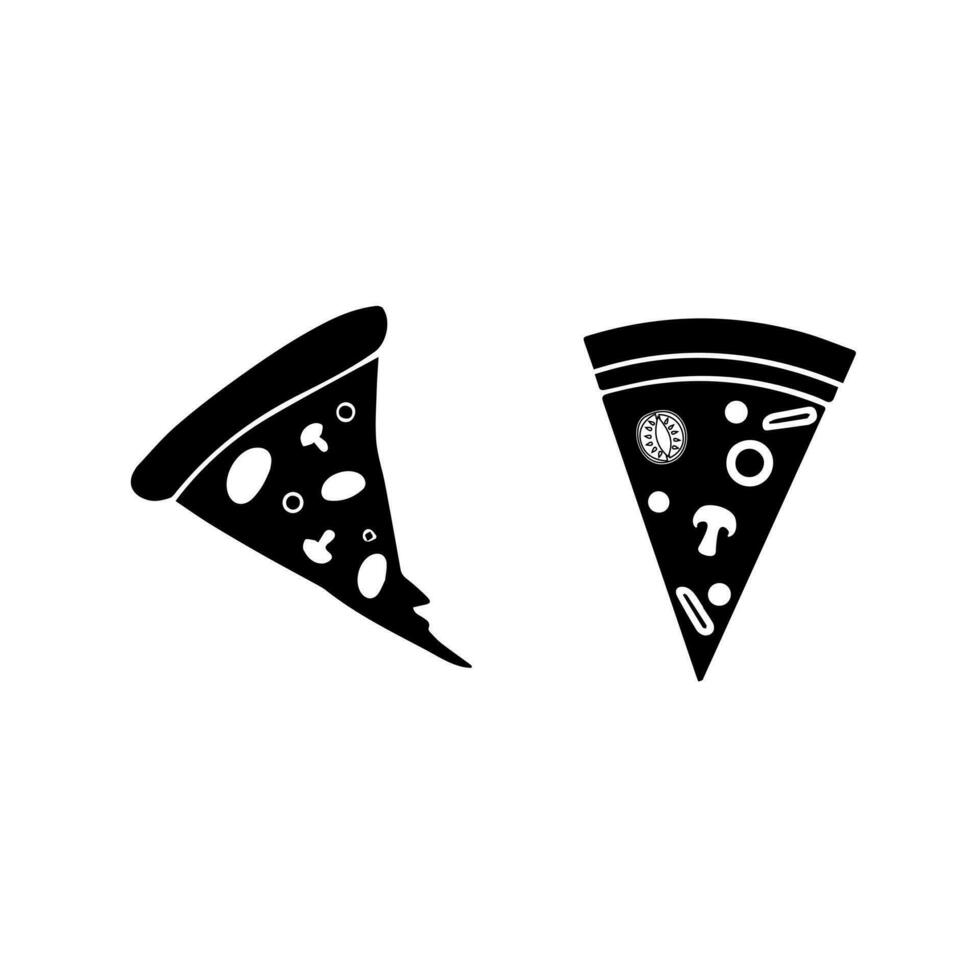 Pizza Scheibe Linie Symbol. Pizza eben Linie Symbol. Pizza Scheibe mit Peperoni eben Symbol zum Apps und Webseiten. Vektor dünn Zeichen von Italienisch schnell Essen Cafe Logo. Pizzeria Illustration.