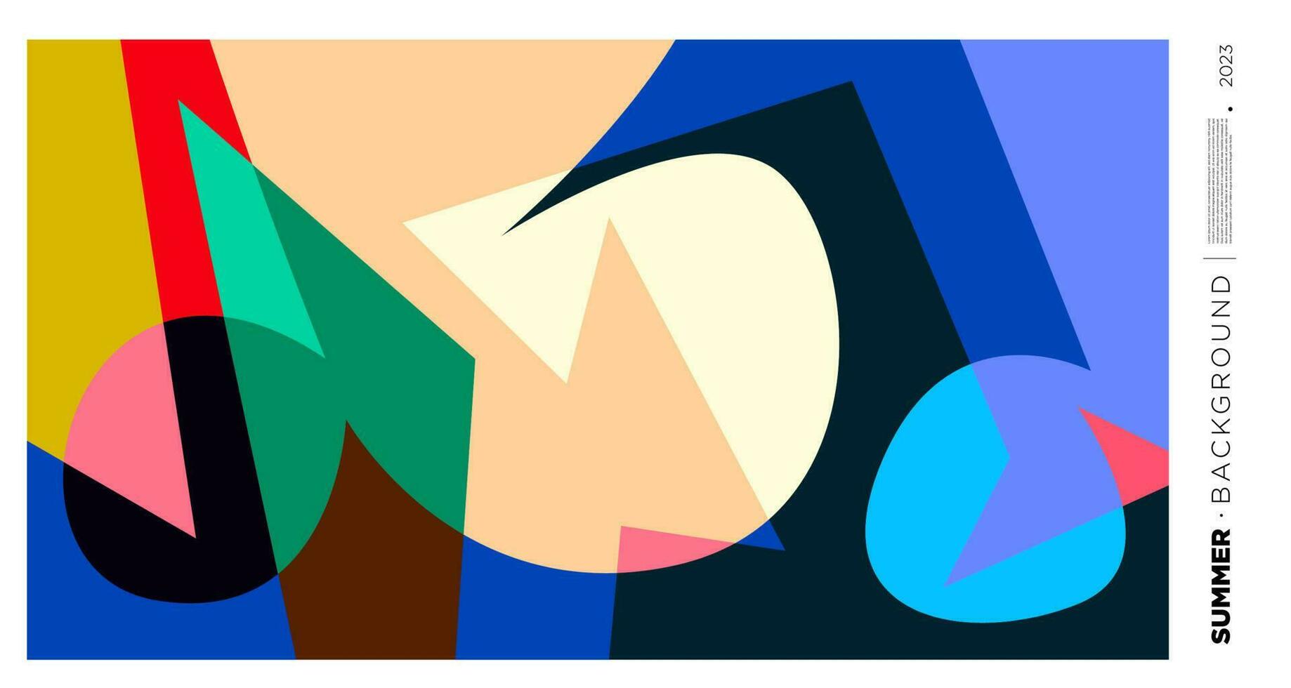 Vektor abstrakt bunt dynamisch geometrisch Muster Hintergrund Illustration zum Sommer- 2023