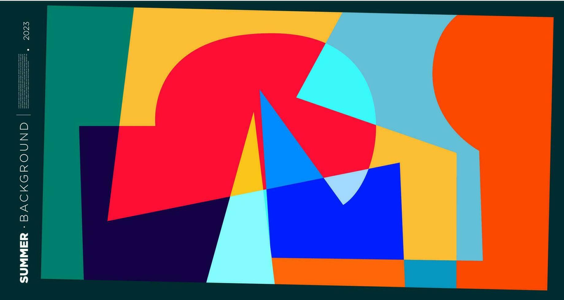 vektor abstrakt färgrik dynamisk geometrisk mönster bakgrund illustration för sommar 2023