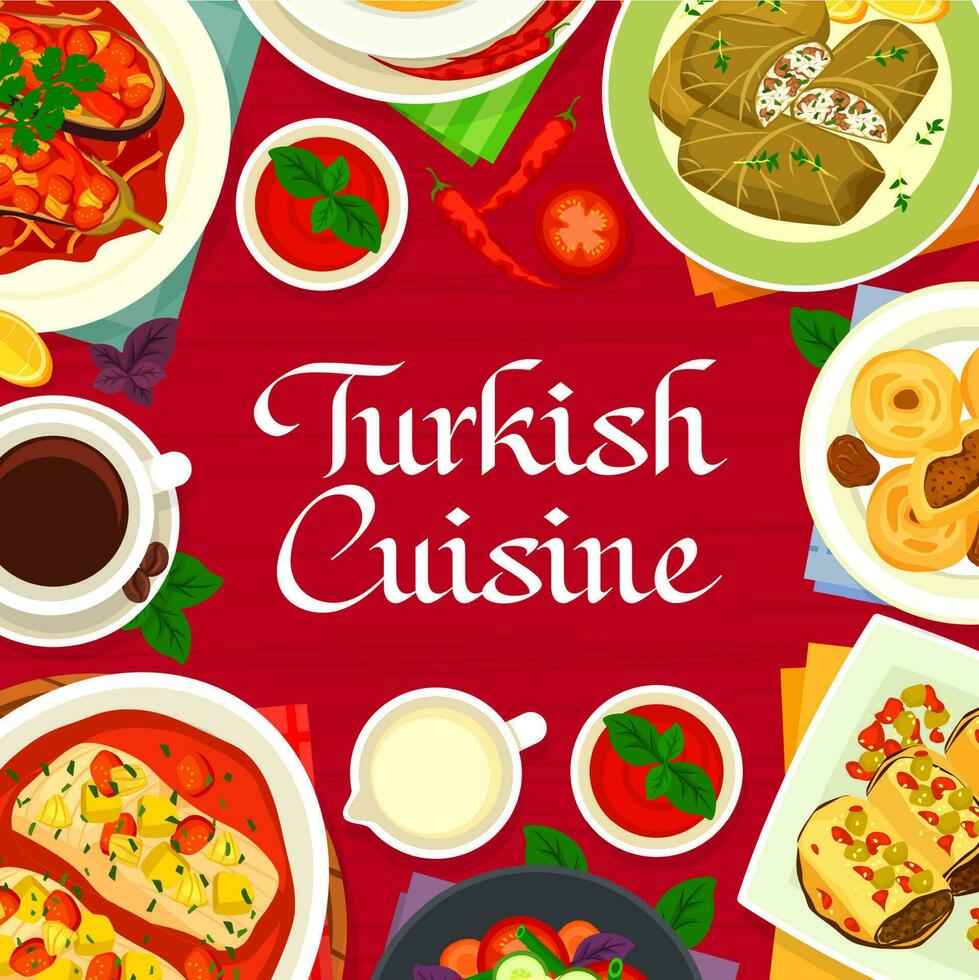 Türkisch Küche Speisekarte Startseite Vektor Truthahn Essen
