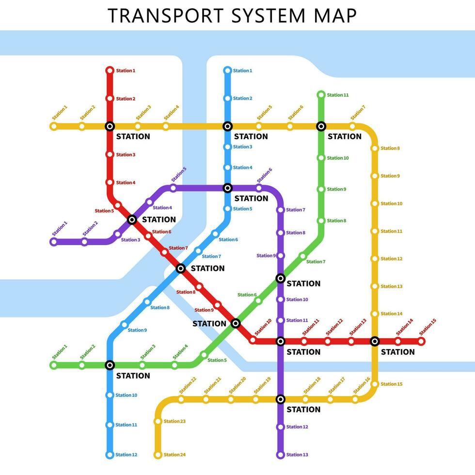 stad tunnelbana underjordisk transport Karta eller schema vektor