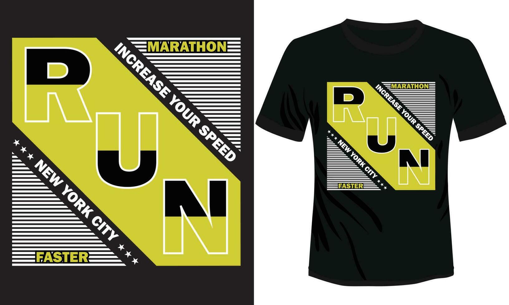 Marathon- Lauf schneller Neu York Stadt Typografie T-Shirt Vektor Illustration