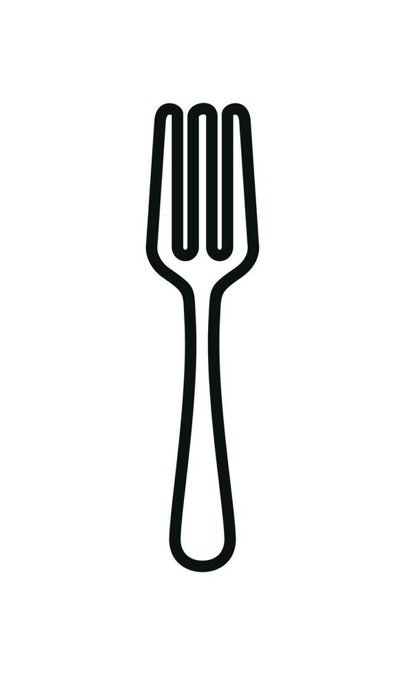 äta gaffel ikon isolerat på vit bakgrund vektor