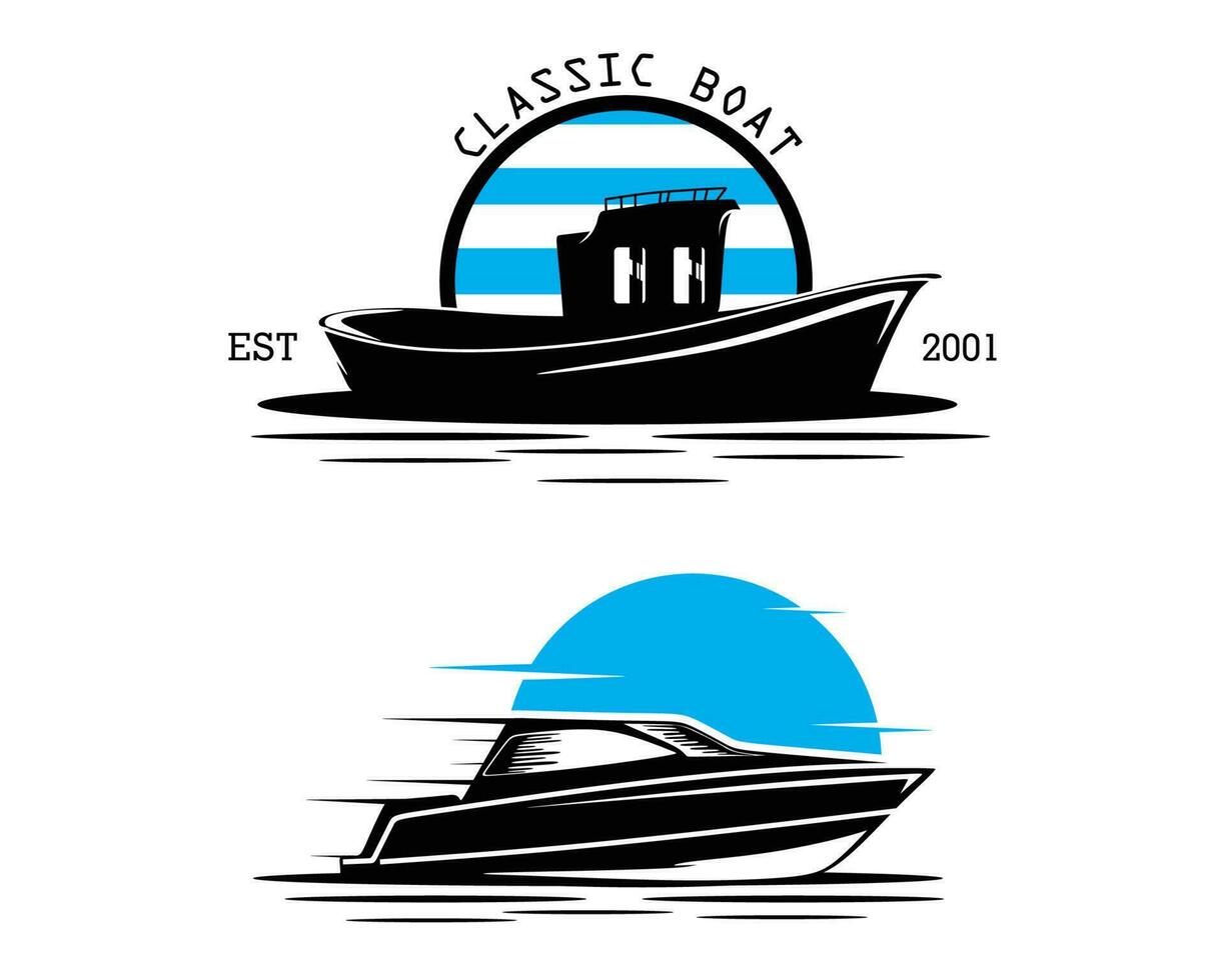 Vektor Boot Design Logo Sammlung Sammlung