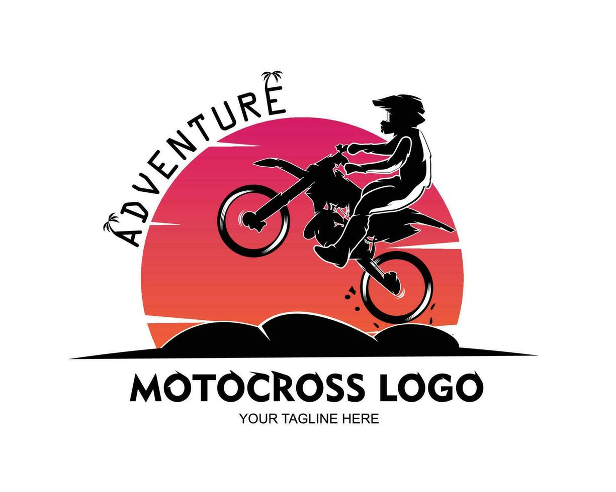 Moto-Cross Logo Design Vektor Illustration