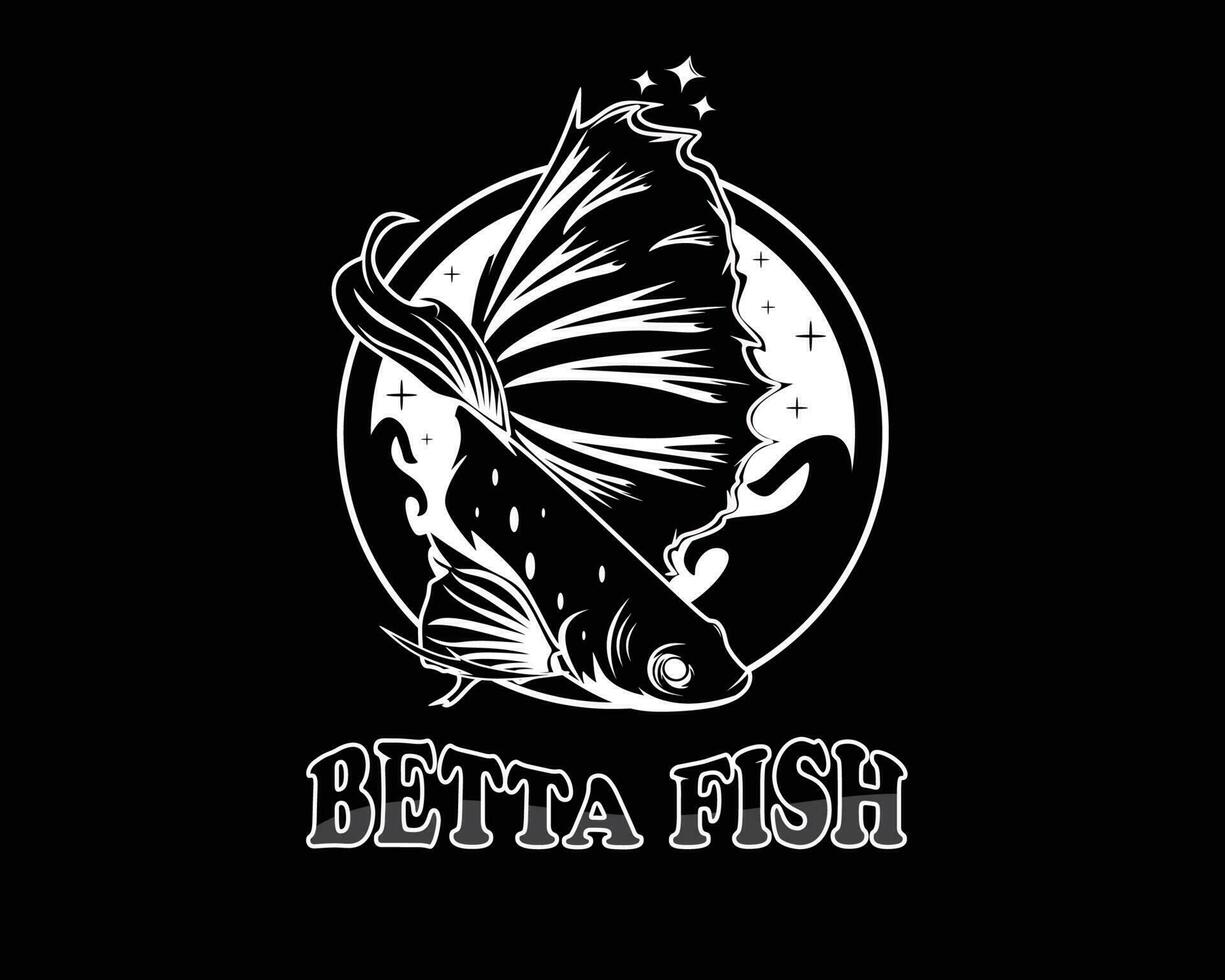 betta fisk logotyp design vektor illustration