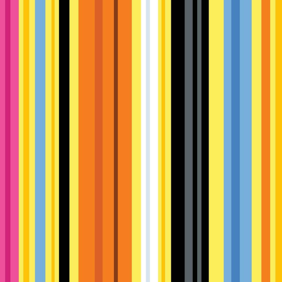 färgrik gul dominerade Ränder vektor bakgrund med färgrik rosa, orange, blå, och svart dekoration element isolerat på fyrkant mall. enkel platt koncept tapet.