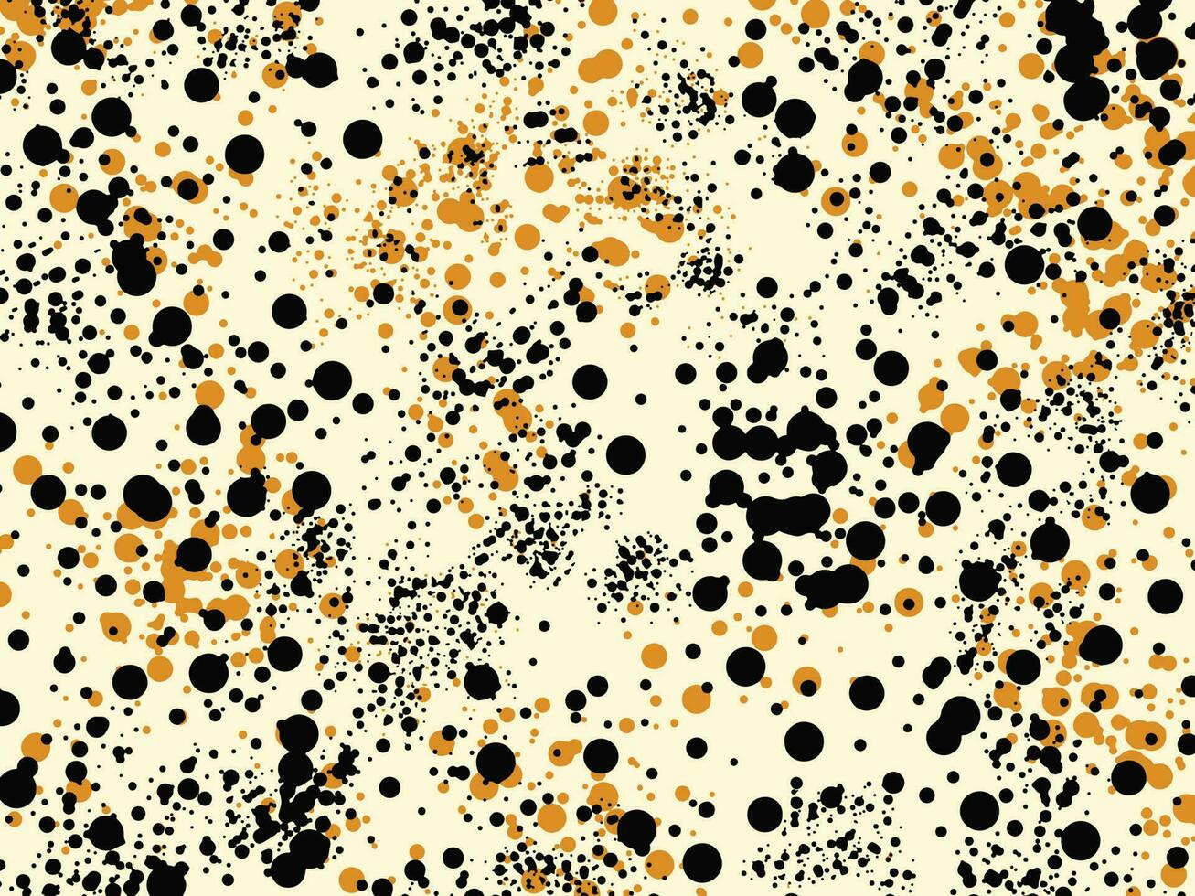 abstrakt schwarz und Gelb braun Tröpfchen Kreise dekorativ Element Muster Vektor Hintergrund isoliert auf horizontal Landschaft Licht Gelb Hintergrund. einfach eben thematisch Hintergrund.
