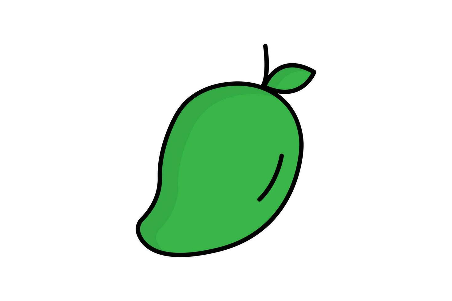 Mango Symbol Illustration. Obst und tropisch. Symbol verbunden zu Früchte. eben Linie Symbol Stil, geradlinig Farbe. einfach Vektor Design editierbar