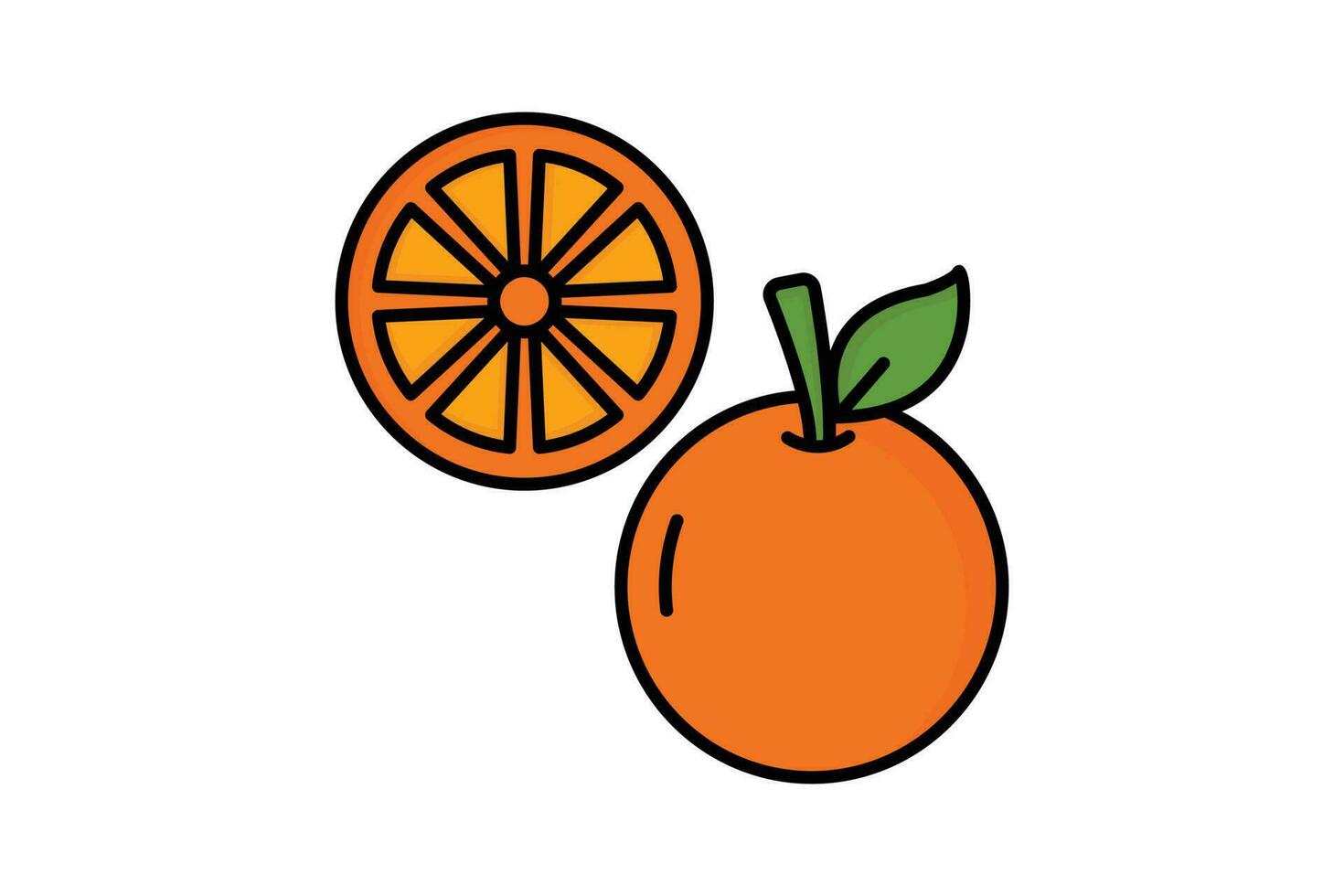 orange frukt ikon illustration. frukt och tropisk. ikon relaterad till frukter. platt linje ikon stil, linjär Färg. enkel vektor design redigerbar