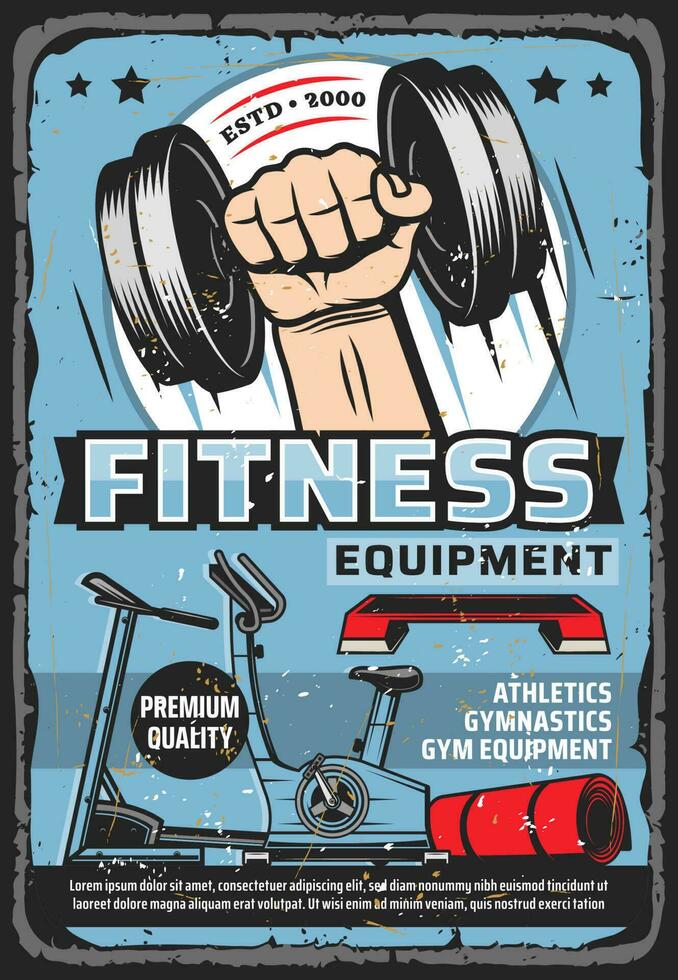 Fitness und Sport Ausbildung Ausrüstung Geschäft Poster vektor