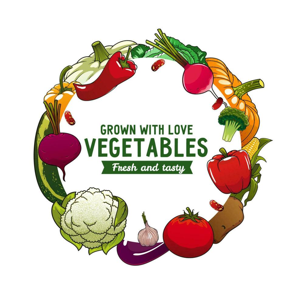 Gemüse Banner mit Bauernhof Ernte Vegetarisch Essen vektor