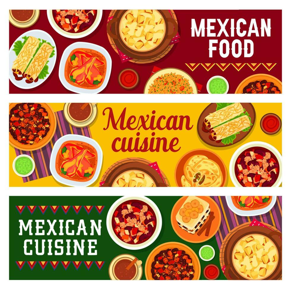 Mexikaner Küche Karikatur Vektor Banner
