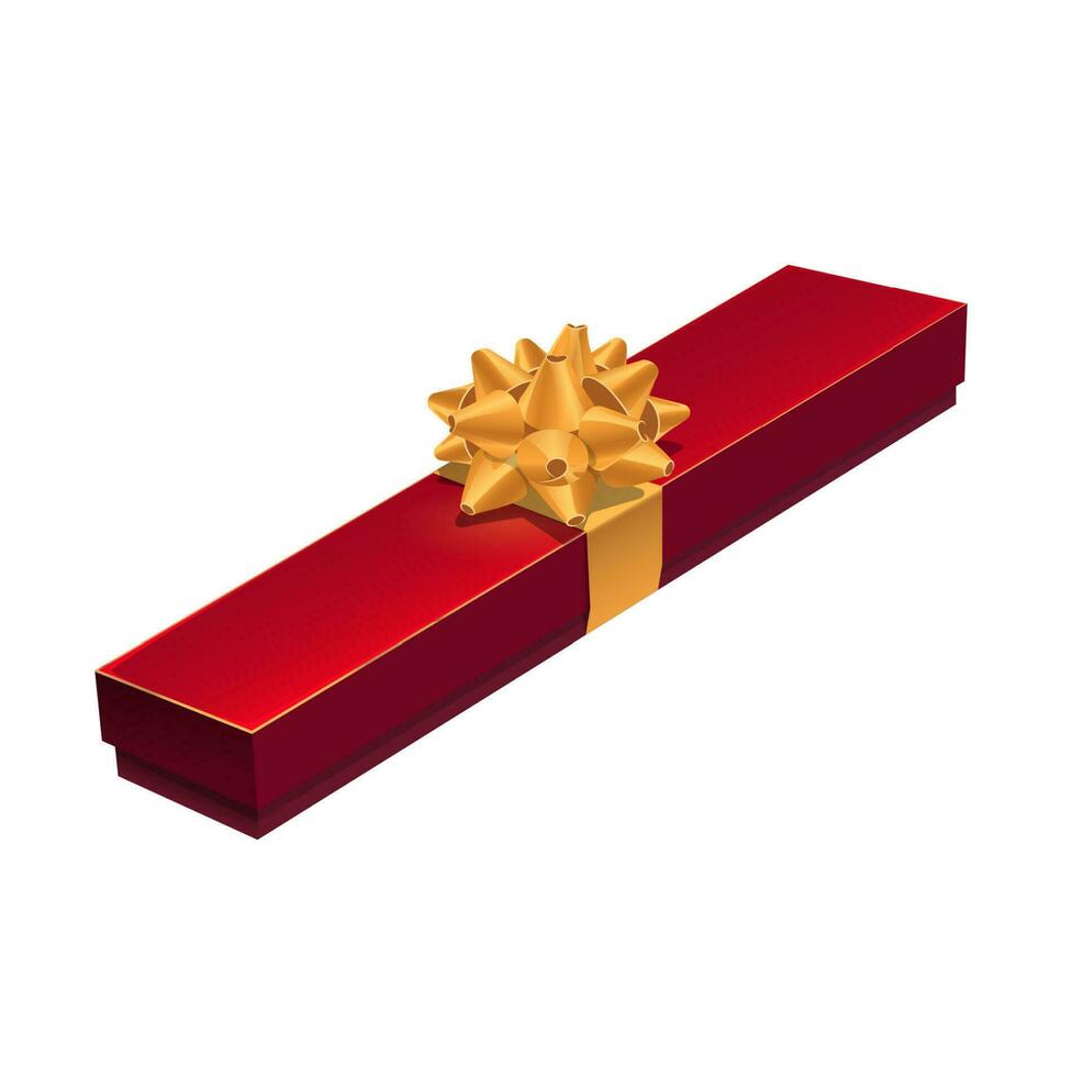 gåva låda, Smycken närvarande fall med gyllene rosett slips vektor